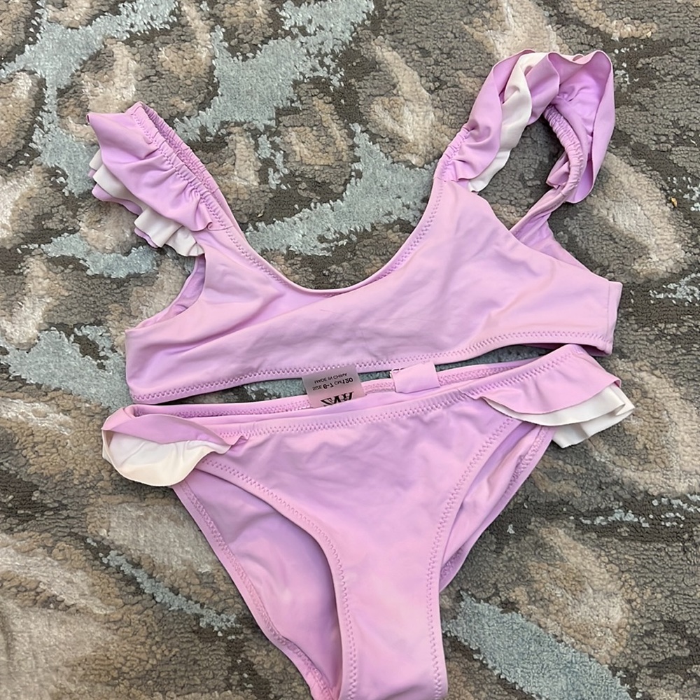 Zara Girls Purple Two Piece Swimsuit 6-7 - Picture 5 of 5